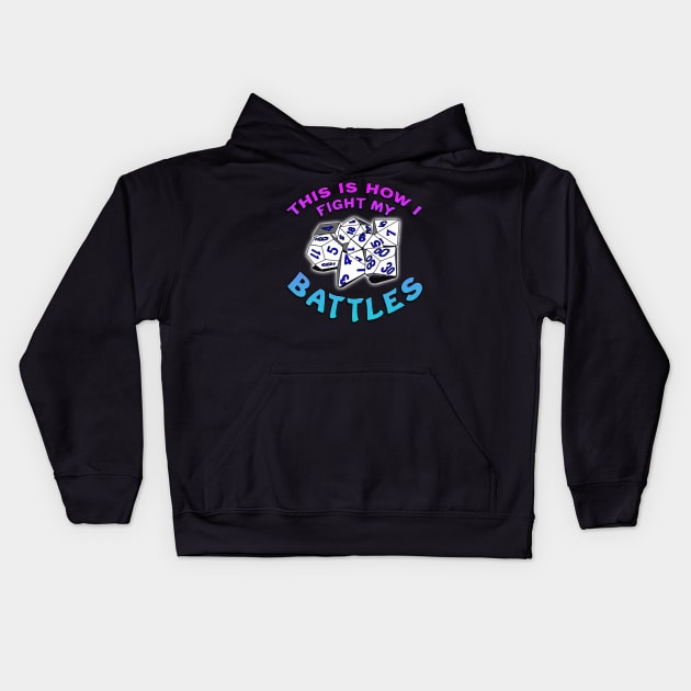 This Is How I Fight My Battles Blue Kids Hoodie by Shawnsonart